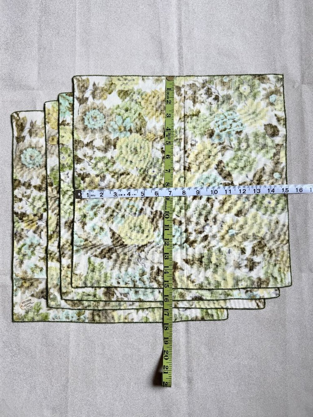 Floral Vintage Napkins Set MCM Leacock Cotton 4 pc - Picture 9 of 14